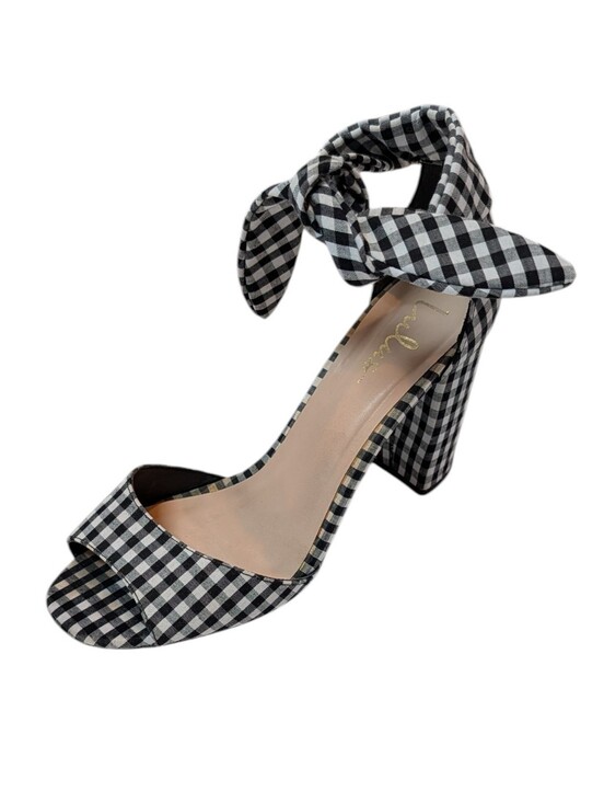 Lulus Shoes - Lulu's, Covington, Black And White Gingham Block Heels. Sz 10